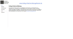 Desktop Screenshot of kolleg.kritische-bildungstheorie.de